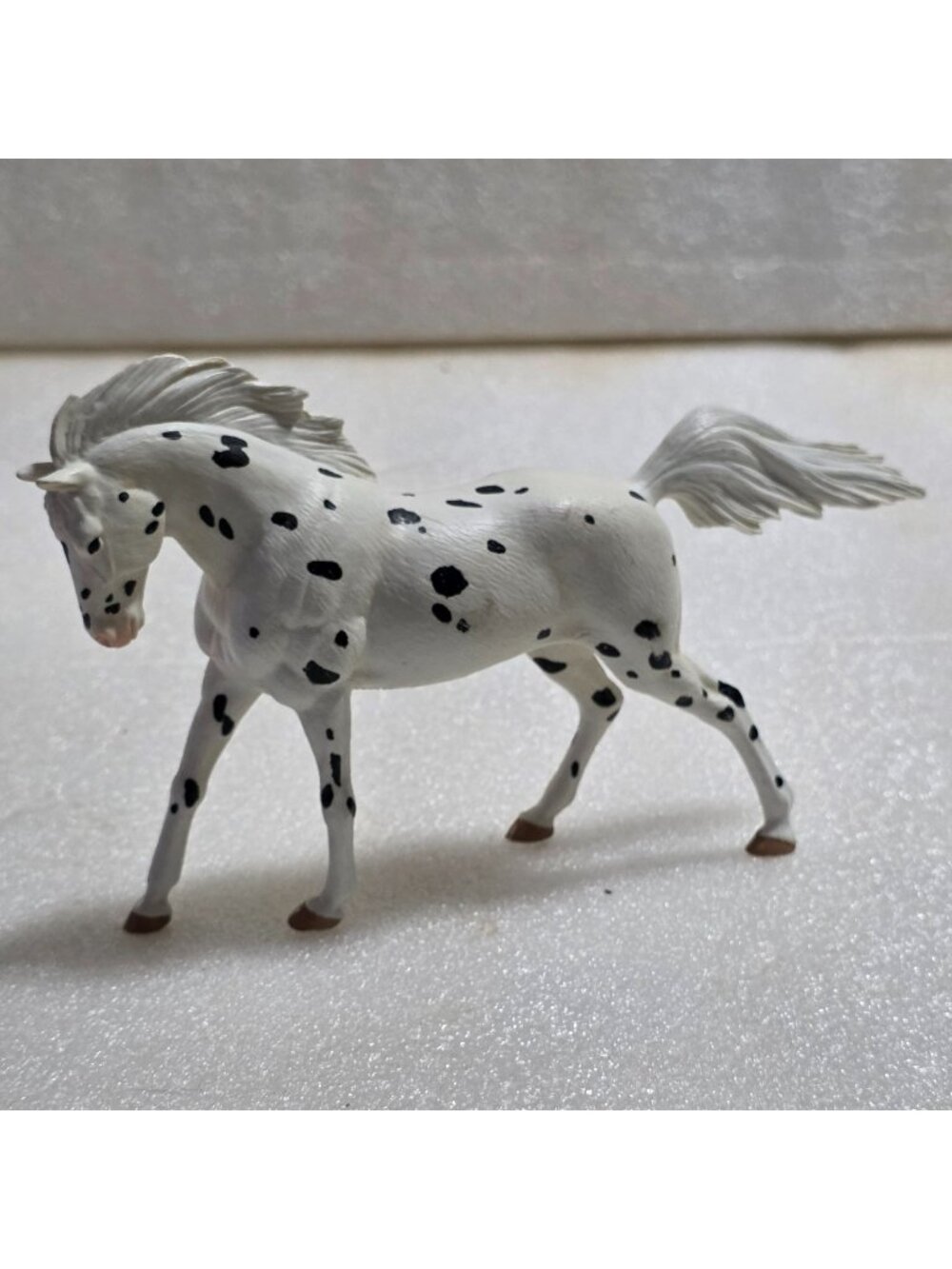 Safari‎ Ltd Knabstrupper White Horse Black Spotted Realistic Figure 7" Toy